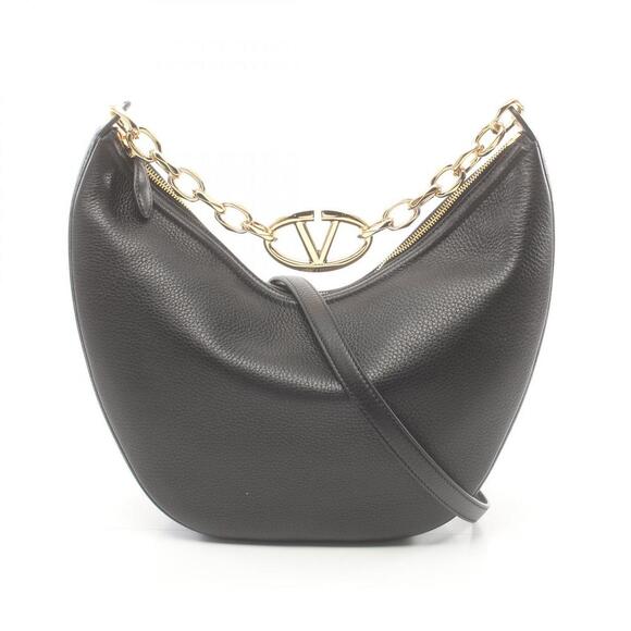 Valentino Valentino V Logo Leather Handbag Black Leather Handbag 4W0B0N59JDK0NO
